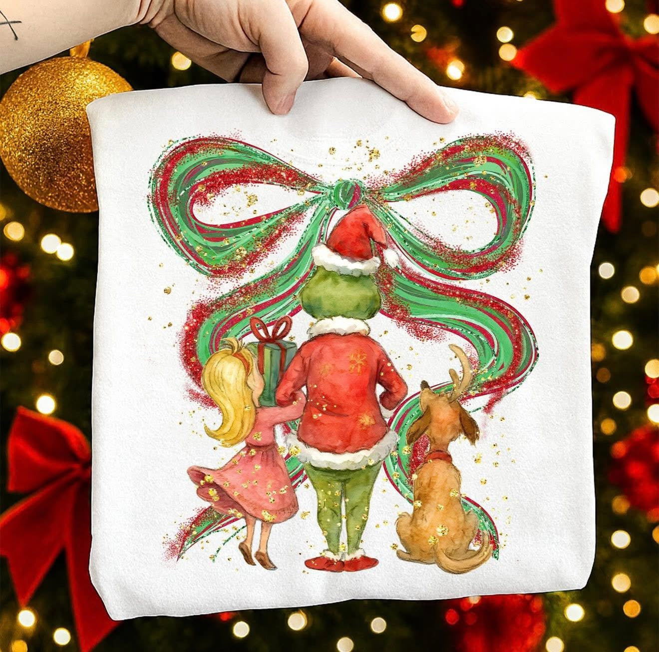 Christmas Grinch Bow T-shirt