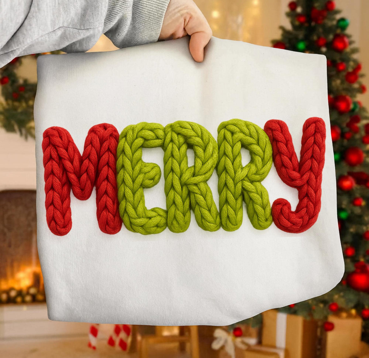 Merry Faux Knit Sweatshirt