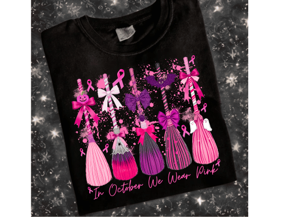 In October We Wear Pink Broomstick T-Shirt