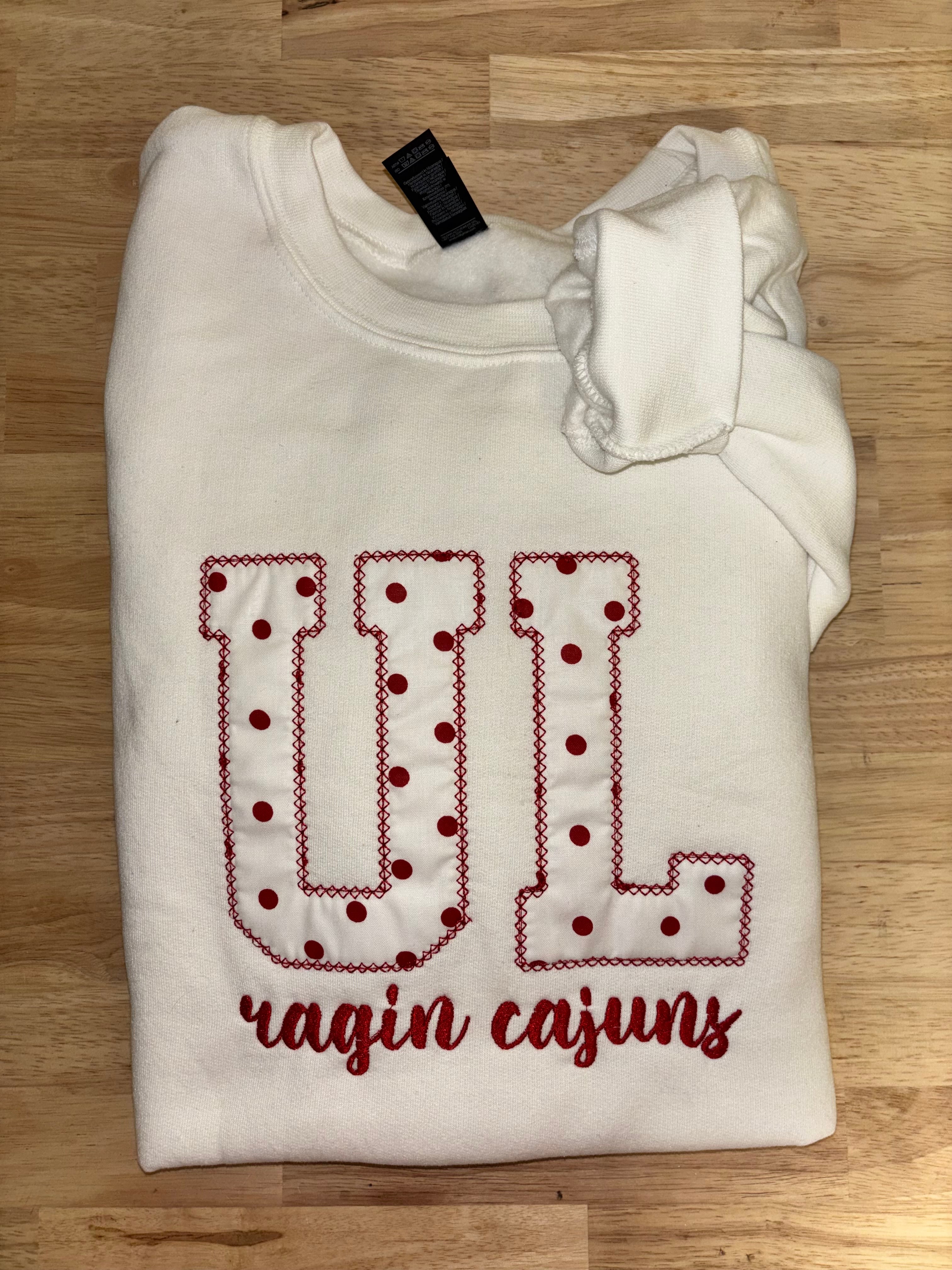 UL Ragin Cajuns Sweatshirt Appliqué