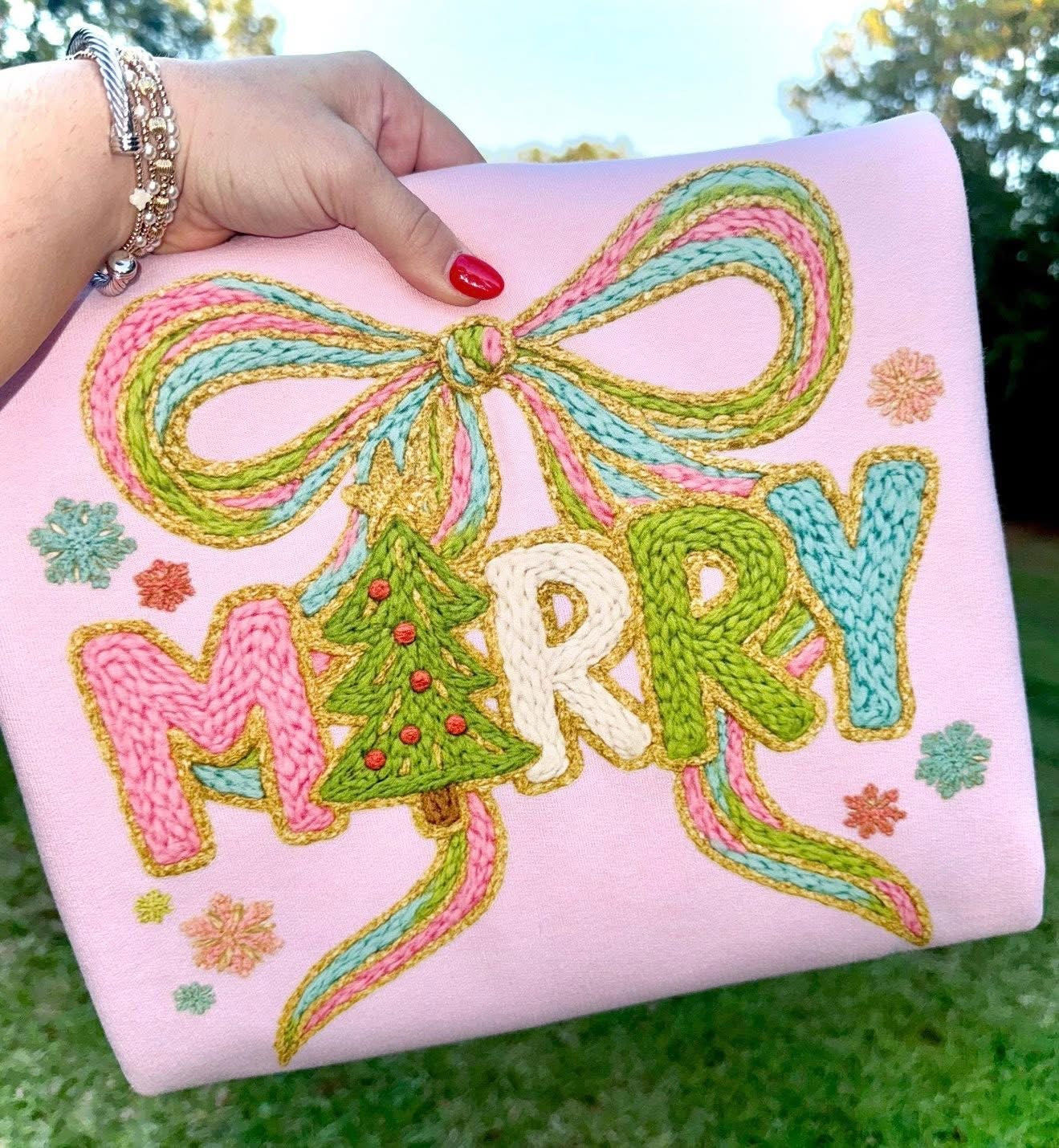 Merry faux yarn T-Shirt