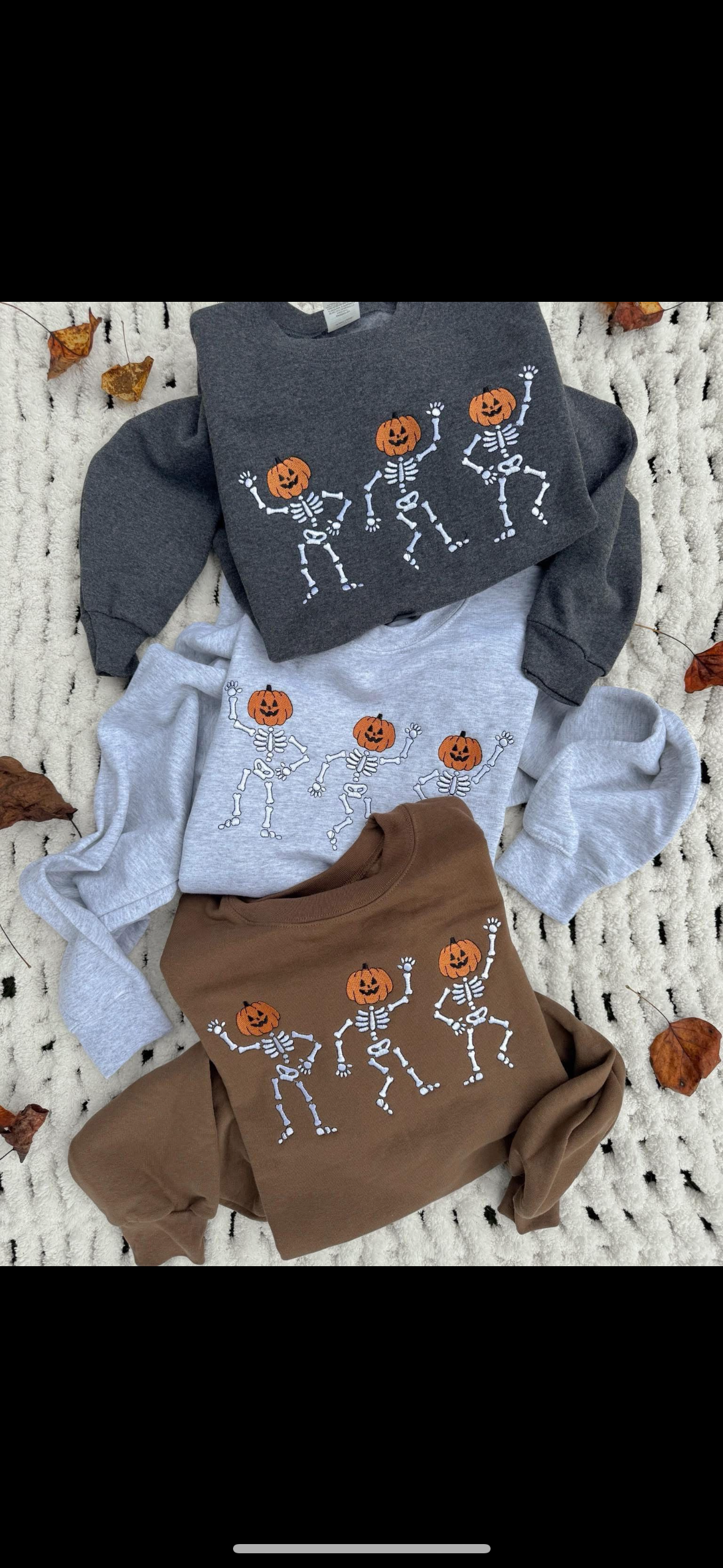 Dancing Skeleton Pumpkin Head Sweatshirt