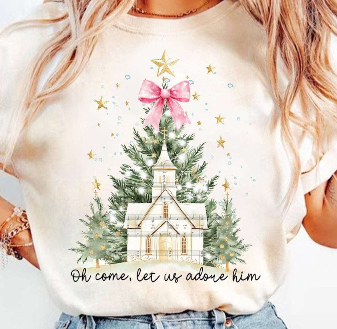 Christmas “Oh Come Let us Adore Him” T-shirt