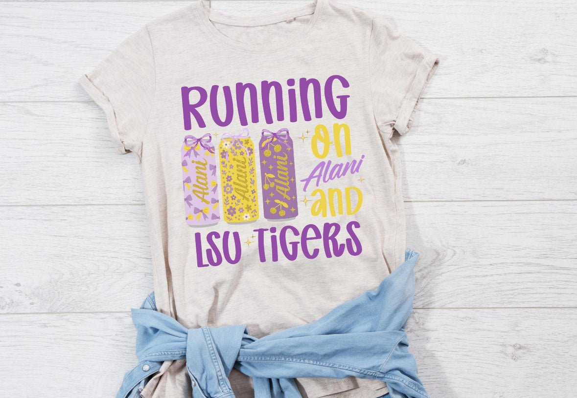 Running on Alani and LSU Tigers Tee