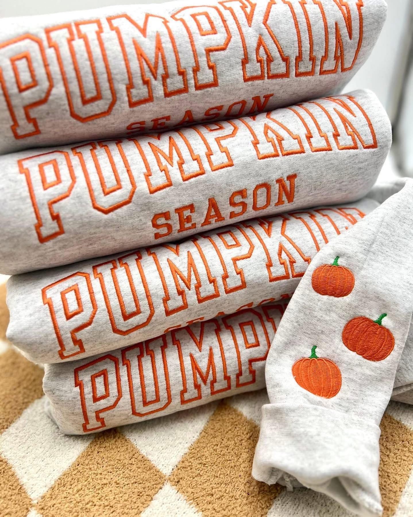 Pumpkin Season Embroidered Sweatshirt