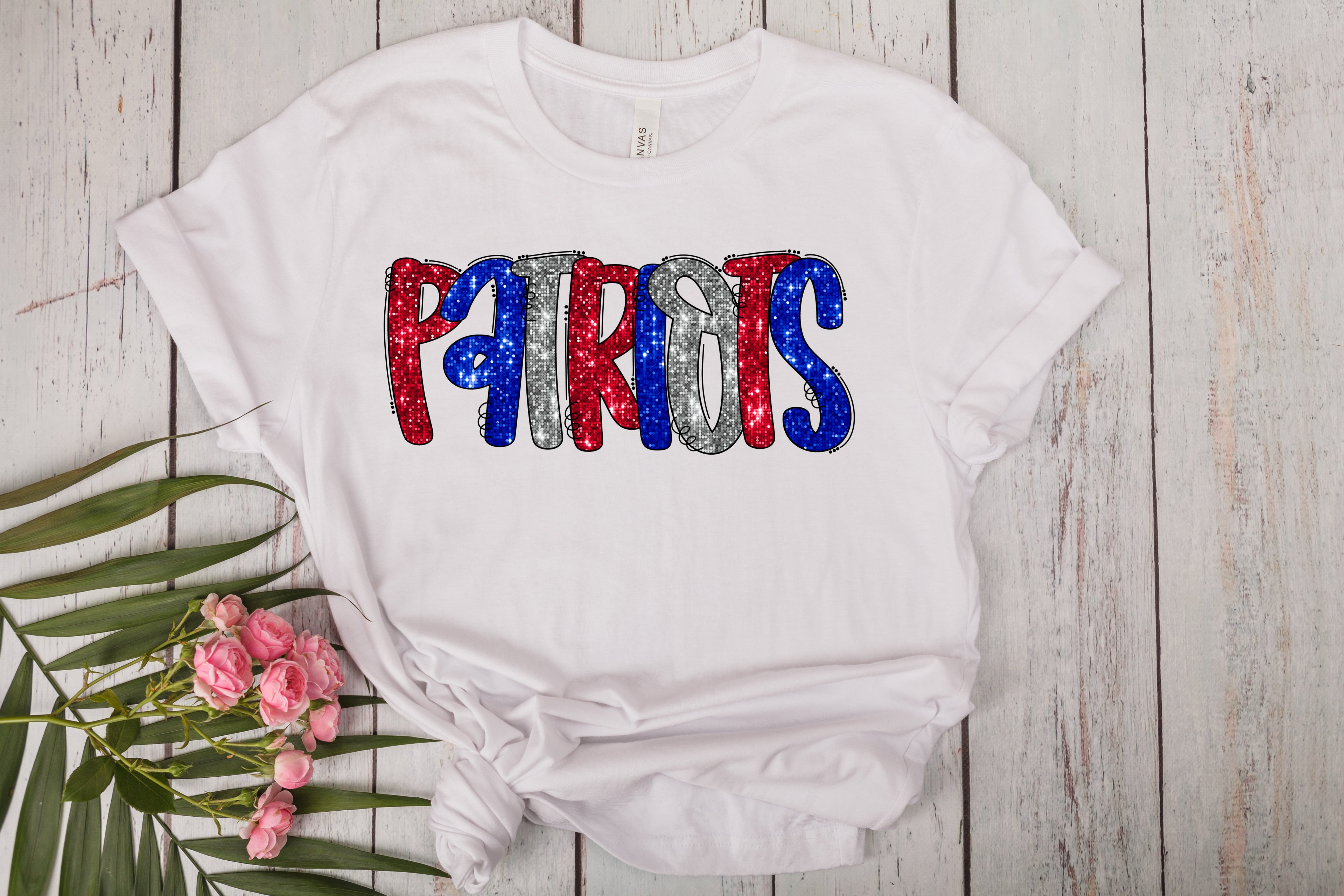 Faux Sequins Patriots T-Shirt