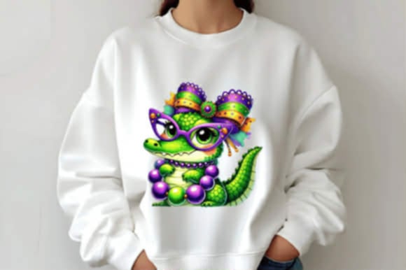 Mardi Gras Girl Alligator T-Shirt