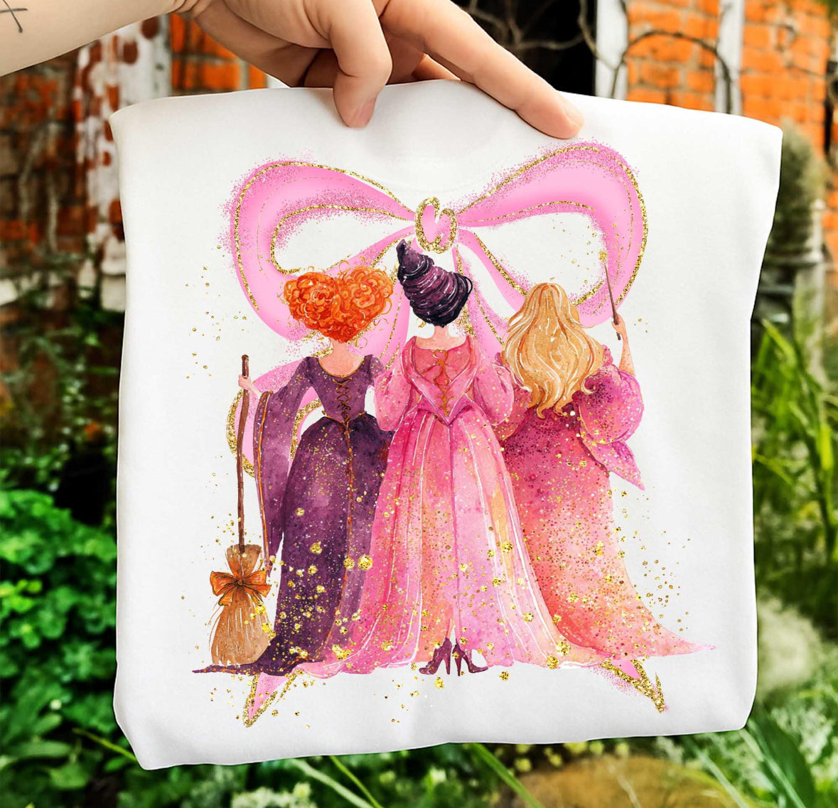 Pink Sanderson Sisters with Bow T-Shirt