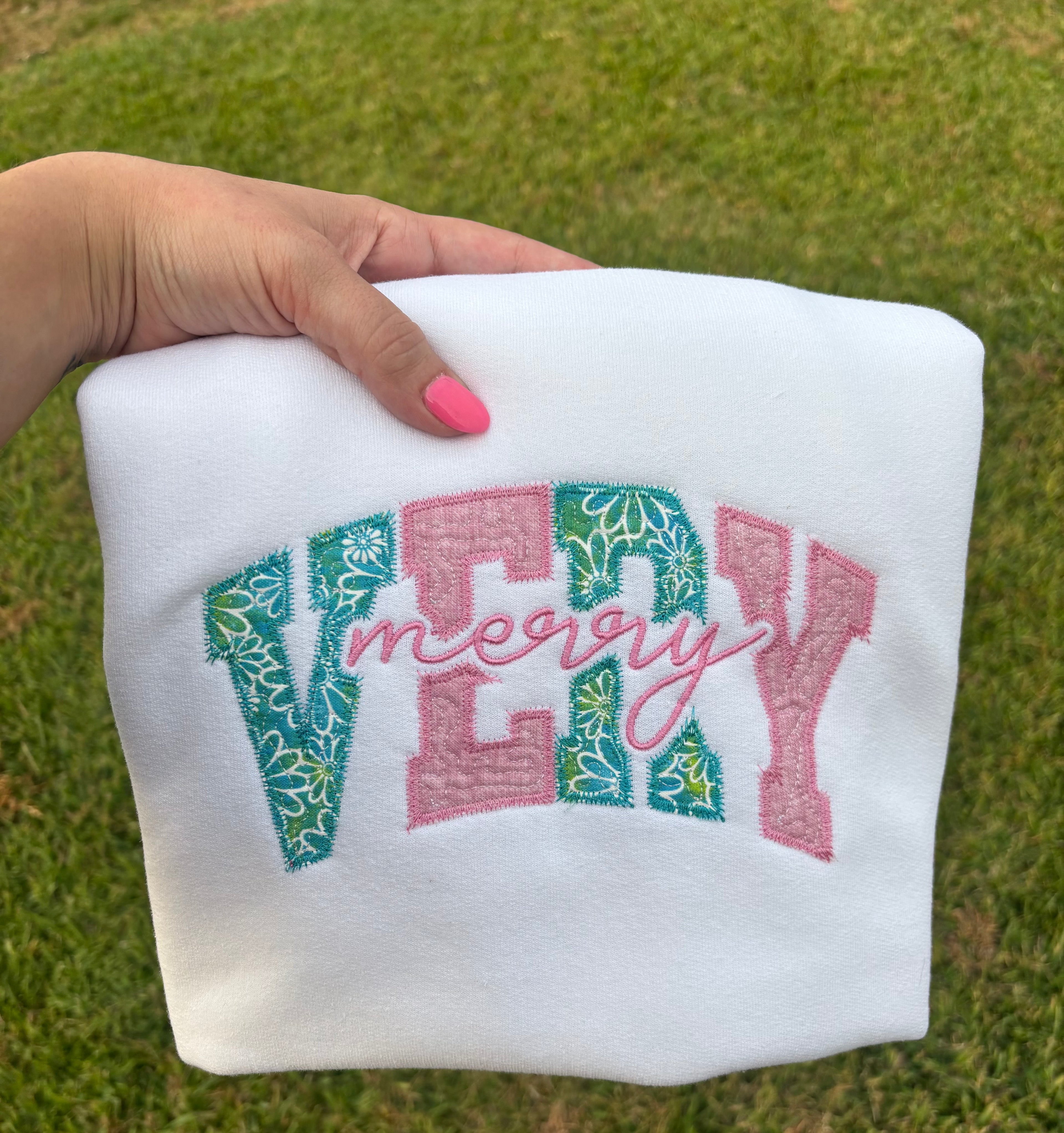 Very Merry Embroidery Sweatshirt
