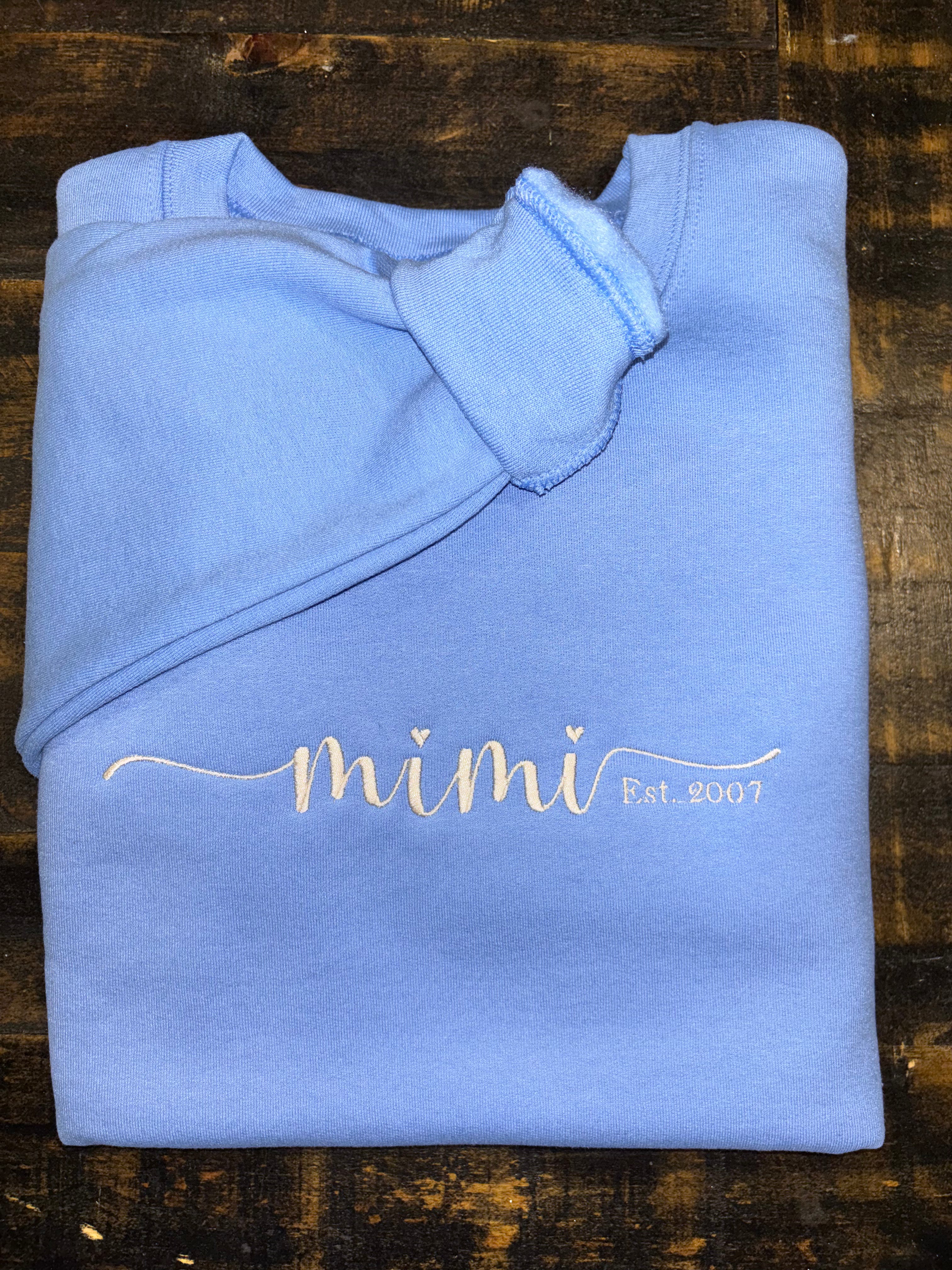 Personalized Mimi Embroidered Sweatshirt