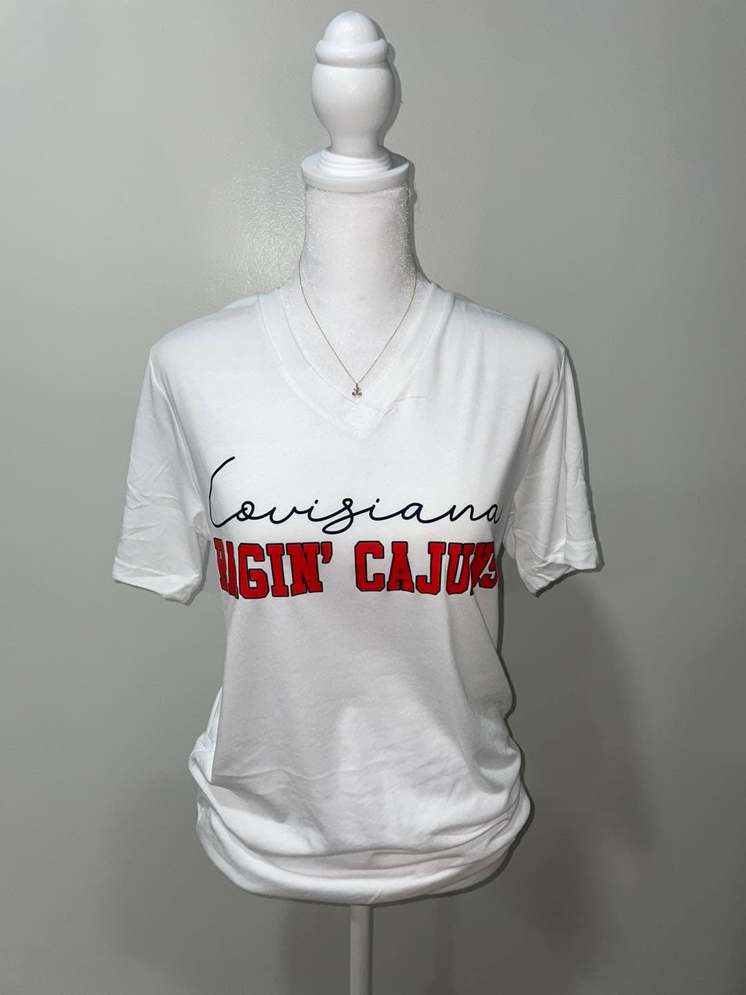 V-neck Louisiana Ragin Cajun Tee